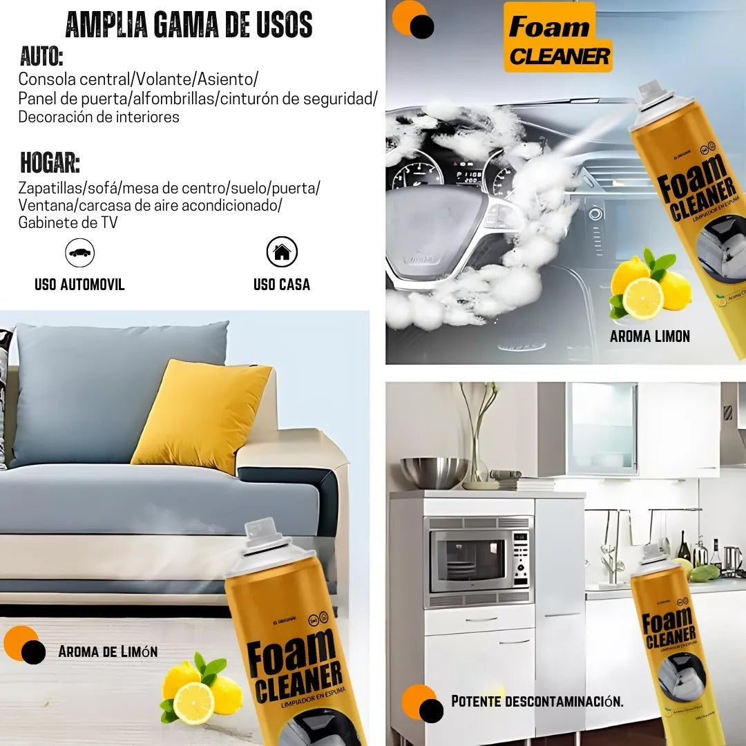 FOAM CLEANER – ESPUMA MULTIUSOS - ¡PAGUE 2 Y LLEVE 3!