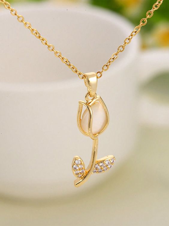 Collar Flor Tulipan Cristal