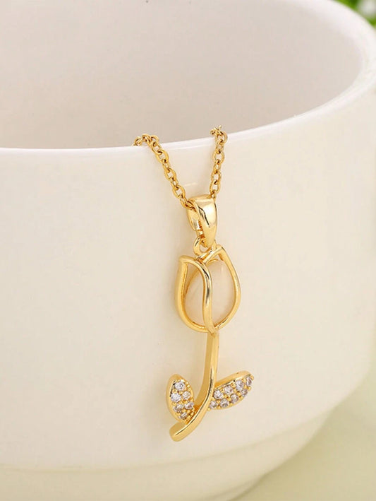 Collar Flor Tulipan Cristal