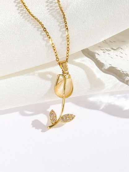 Collar Flor Tulipan Cristal