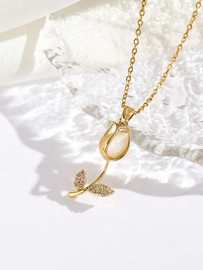 Collar Flor Tulipan Cristal