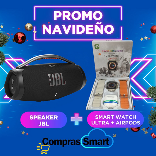 🎄SUPER COMBO NAVIDEÑO JBL BOOMBOX 3 Y SMARTWATCHEW68🎄
